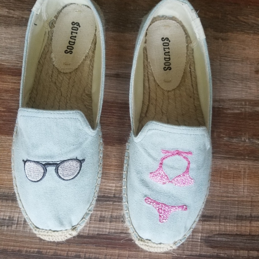 Soludos Canvas Espadrille Flats Slip On Shoes 7